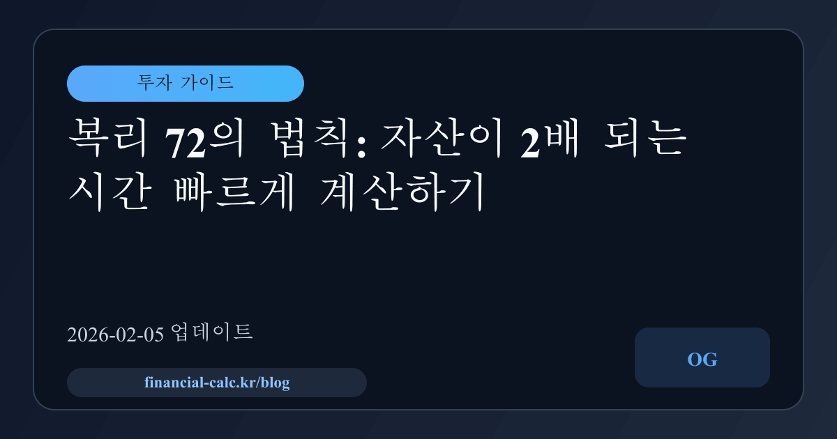 복리 72의 법칙: 자산이 2배 되는 시간 빠르게 계산하기 썸네일